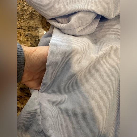 king & tuckfield open back blue corduroy oversized tunic shirt w pockets small - Picture 7 of 7